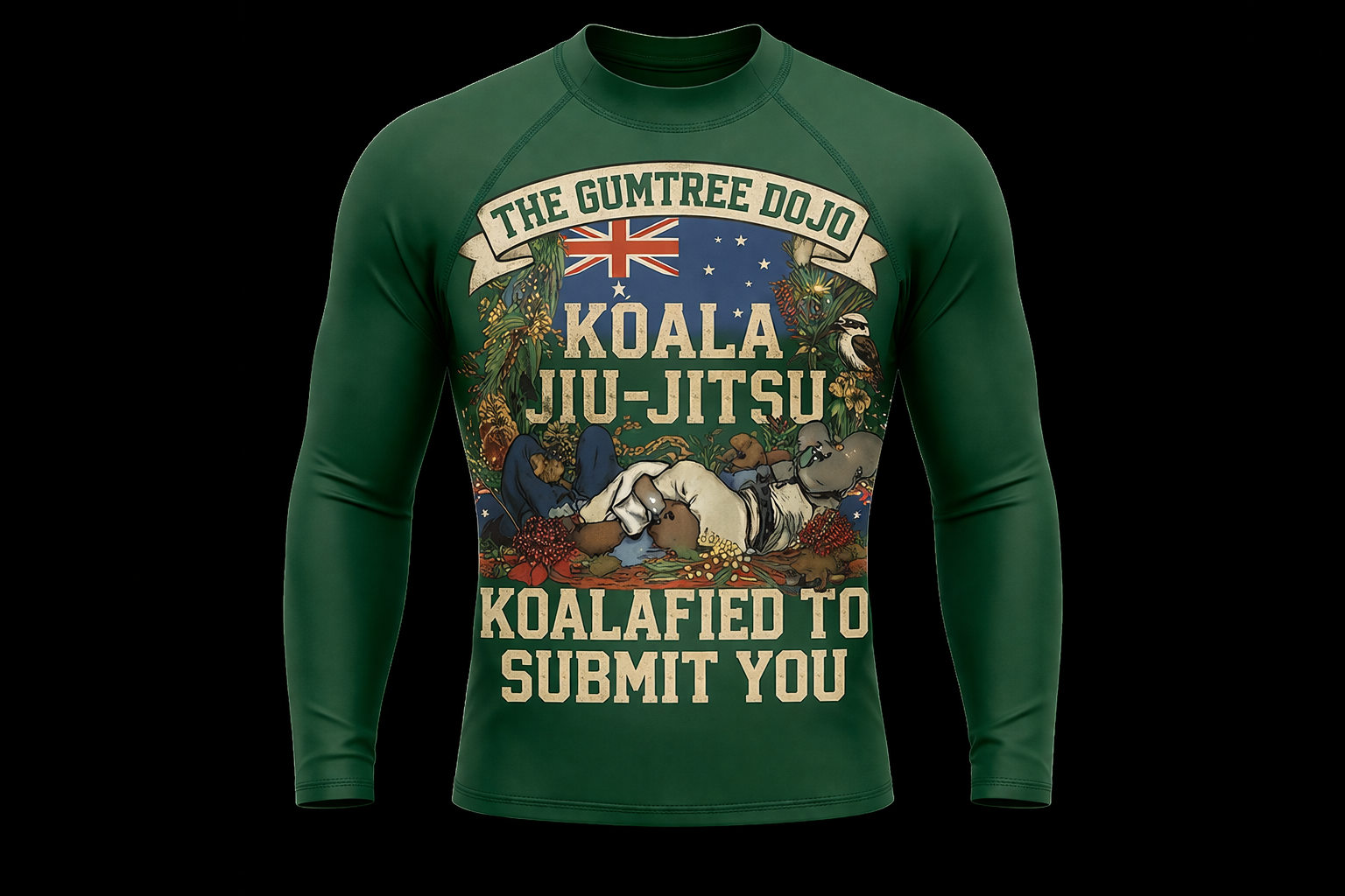 The Gumtree Dojo Long Sleeve Rashguard (Green Edition)